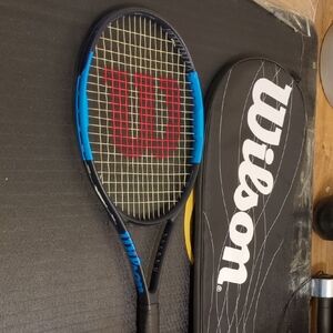 Wilson Black and Blue Tennis Racket with Case